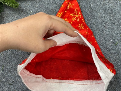 Nón Noel vải hoạ tiết bắt sáng ĐK 28cm NON-X-07